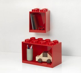Brick 2 db-os gyerek piros fali polc szett - LEGO®