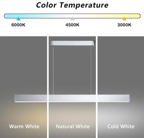 Brilagi-LED Dimmerelhető csillár SLEEKLINE SMART LED/40W/230V Wi-Fi Tuya ezüst+DO