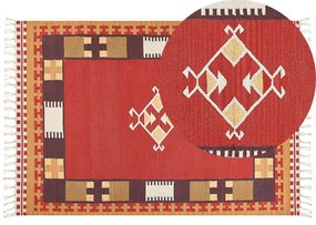 Színes kilim gyapjúszőnyeg 160 x 230 cm PARAKAR Beliani