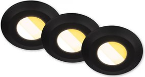Briloner 7589035 - 3 darabos LED szett, dimmelhető fürdőszobai beépíthető lámpa KLIRA LED/4,9W/230V IP44 fekete