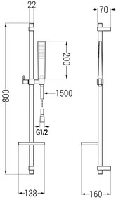 Mexen Royo fürdőkészlet DQ72, króm - 72213DQ72-00