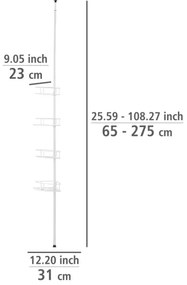 WENKO 26015100 - DOLCEDO sarokpolc 31x230 cm rozsdamentes acél/fehér