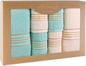 Törölköző Pamut Tiwano Krém Világos Türkiz 2x30x50+2x50x90+2x70x140 kpl.