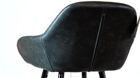KLAP MINI bárszék, sötétszürke műbőr kárpittal - LEÉRTÉKELT
