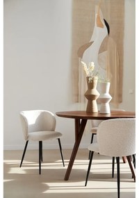 Fehér kárpitozott étkezőfotel Elyna – Light &amp; Living