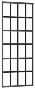 Fekete ESG üveg tolóajtó fémszerelvény-szettel 76x205 cm