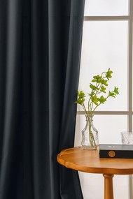 OXFORD fekete függöny 140x250 cm Felfüggesztés: Hullámos sínszalag