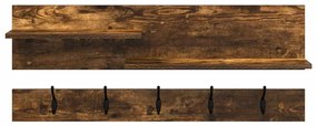 Fali Kabáthorog polcokkal Füstölt tölgy 90 x 15 x 36 cm Faanyag