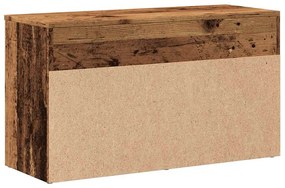 antik fa színű szerelt fa cipőtároló pad 80 x 30 x 45 cm