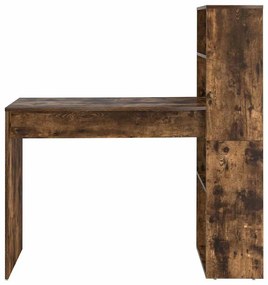 Asztal polcokkal Füstölt tölgy 113 x 54 x 120 cm Faanyag