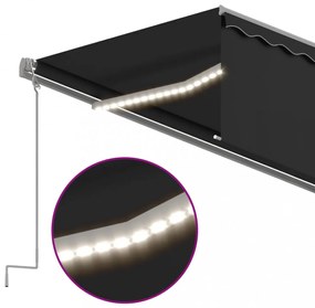 antracitszürke kihúzható LED-es napellenző redőnnyel 6 x 3 m