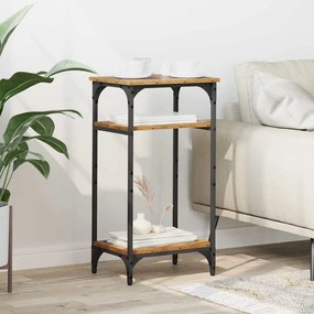 Oldal asztal polcokkal Régi fa 40 x 30 x 75 cm Faanyag