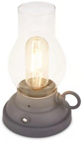 Brilo - KANEA dimmelhető, kültéri, újratölthető LED asztali lámpa 1,5W/5V IP44 1200mAh antracit