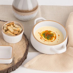 Krémszínű kerámia tálka szett 4 db-os 850 ml Statek – Orion