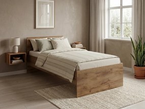 Ágy ELISA 90 x 200 cm, artisan tölgy Matrac: Coco Maxi matrac 20 cm, Ágyrács: Deszkás ágyráccsal