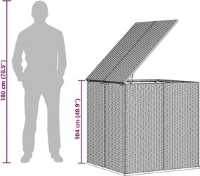 Szürke Polyrattan Kerti Párnatartó Doboz 100 X 97,5 X 104 Cm