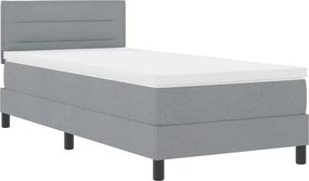 vidaXL Boxrugós ágy matracmal leddel Világosszürke 80 x 200 cm szövet