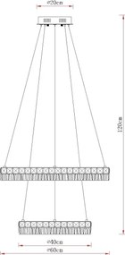 Globo 67387-60 - LED, fényerőszabályozható kábeles függeszték LAUREL LED/60W/230V átlátszó+ távirányító