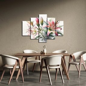 Kép - Liliomok, illusztrációk (150x105 cm)