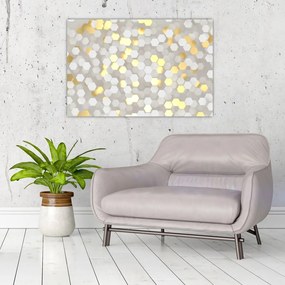 Kép - Arany és fehér hatszögek (90x60 cm)