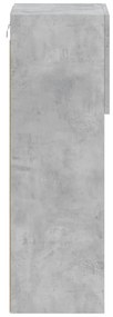 betonszürke TV-szekrény LED-lámpákkal 30,5x30x90 cm