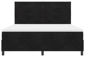 Box Spring Ágy Mattal Fekete Szuper Király Bársony