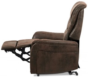 TV- RELAXFOTEL ELEKTROMOS VEZÉRLÉSSEL BARNA SZÖVET KÁRPITTAL TV-5076
