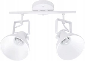 Fehér retro design fém reflektor 2x E14 praktikus nappali mennyezeti lámpa