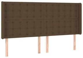sötétbarna szövet fejtámla szárnyakkal 163x16x118/128 cm