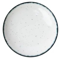 24 darabos porcelán étkészlet, fehér/fekete