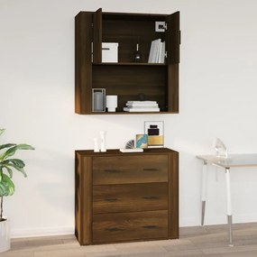 barna tölgyszínű szerelt fa faliszekrény 80x33x80cm