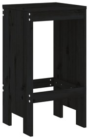 2 db fekete tömör fenyőfa bárszék 40x36x75 cm