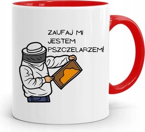 Piros Méhész Bögre Bízz Bennem Ajándék fényképes nyomattal