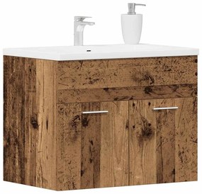Antik fa szerelt fa mosdószekrény 60x38,5x46 cm
