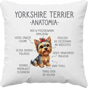 Ajándék párna kutyatulajdonosnak yorkshire terrier anatómia