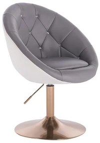 HC8516CN Szürke-Fehér modern műbőr szék arany lábbal