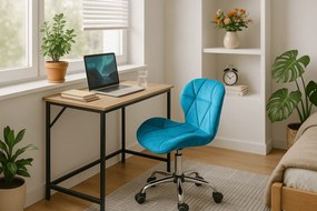 Dolgozószobai szett íróasztal TAYLOR 80x50 cm sonoma tölgy + irodai szék AVOLA VELVET királykék