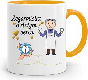 Sárga Bögre Arany Szívű Óramesternek, fényképes nyomattal