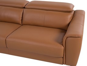 Kifinomult Aranybarna Bőr Kanapé NARWIK Beliani