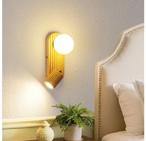 Brilagi - MODERN WOOD fali spotlámpa, 1xG9/5W/230V+1xGU10/8W, kaucsukfa