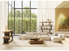 Fekete-barna könyvespolc diófa dekorral 163x172 cm Step – TemaHome