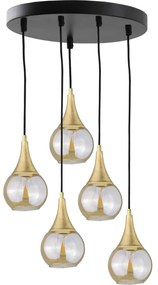 Csillár zsinóron LACRIMA HONEY 5xE27/60W/230V á. 45 cm