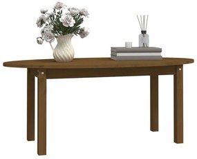 Mézbarna tömör fenyőfa dohányzóasztal 110 x 55 x 45 cm