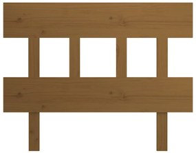 mézbarna tömör fenyőfa ágyfejtámla 93,5x3x81 cm