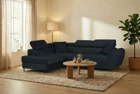 Bal oldali, ággyá alakítható sarokkanapé TIL Sötétkék