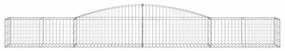 vidaXL 20 db íves horganyzott vas gabion kosár 400x50x40/60 cm