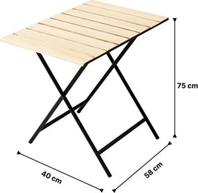 Fém laptop asztal, bézs-fekete, 58 cm