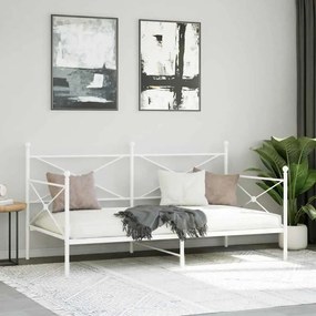 kanapéágy matrac nélkül fehér 100x200 cm acél