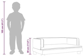 rózsaszín bársony gyerekkanapé 80 x 45 x 30 cm