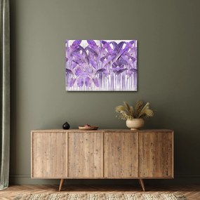 Kép - Lila levelek vakolatban (70x50 cm)